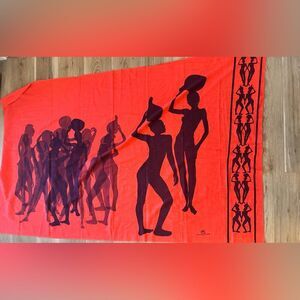 Vintage 1986 Hand Printed Scarf from Kenya